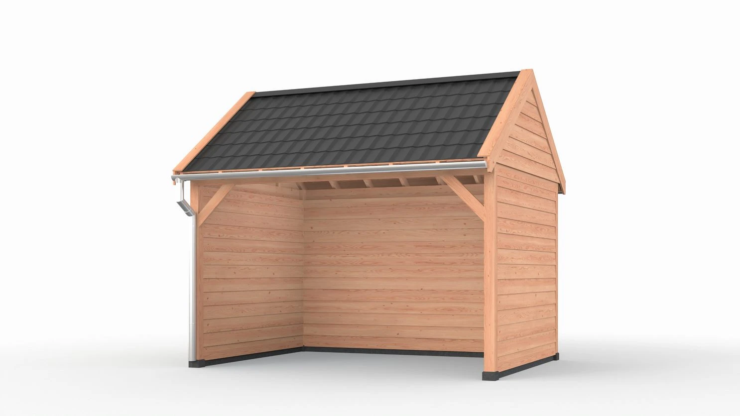 Douglas overkapping zadeldak, 400 x 300, met achterwand en twee zijwanden, Westwood Comfort - Afbeelding 1